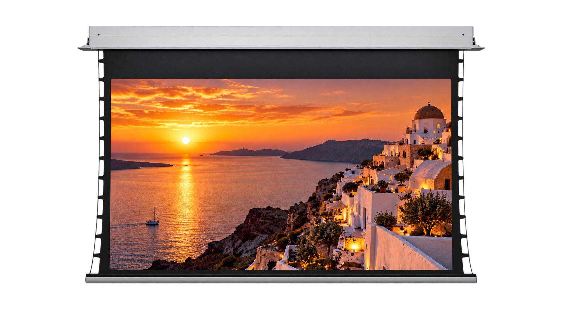 Carson Phantom HDR In-Ceiling Tab-Tension Powered Projection Screen | 16:9